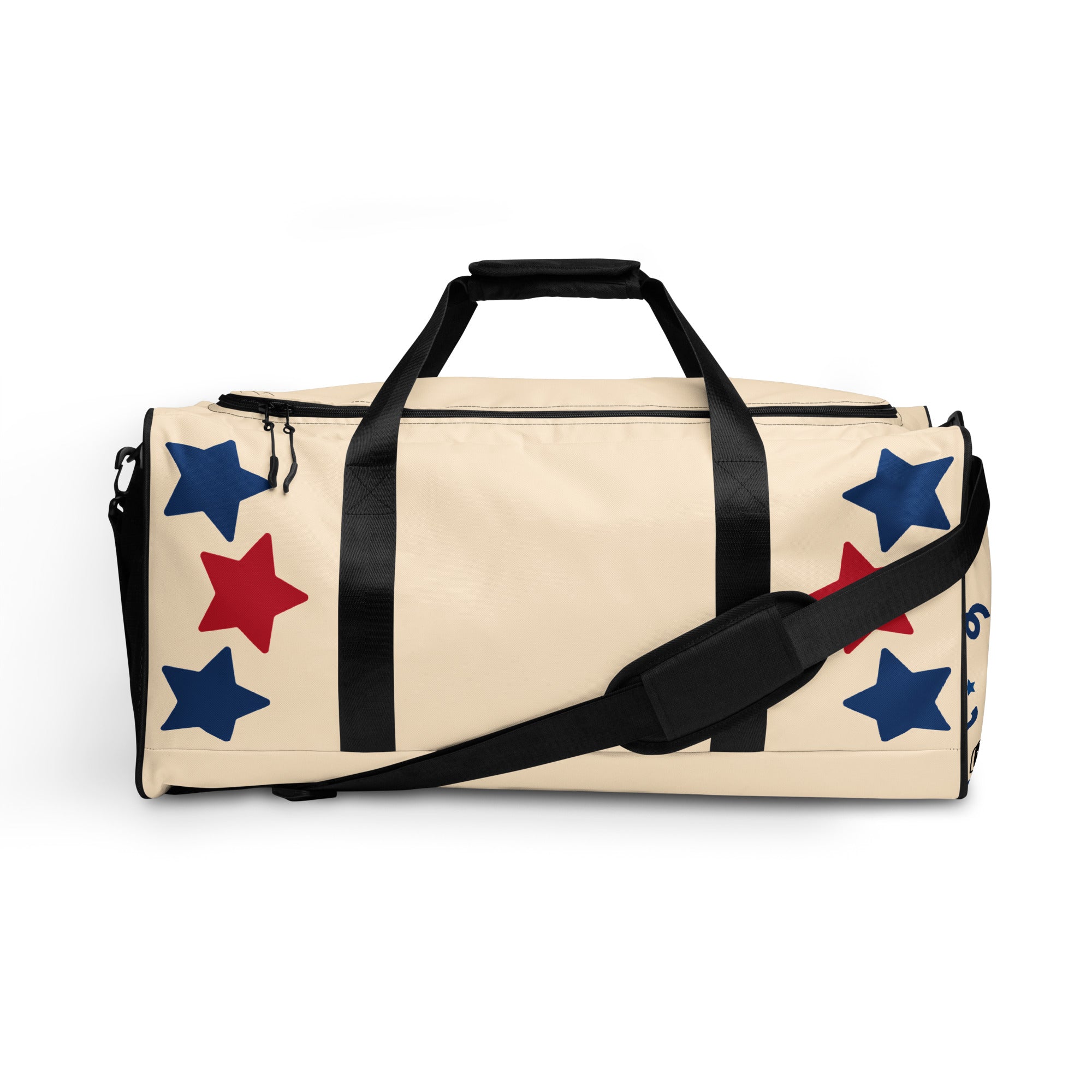 Starry Red Beige & Blue Duffle Bag