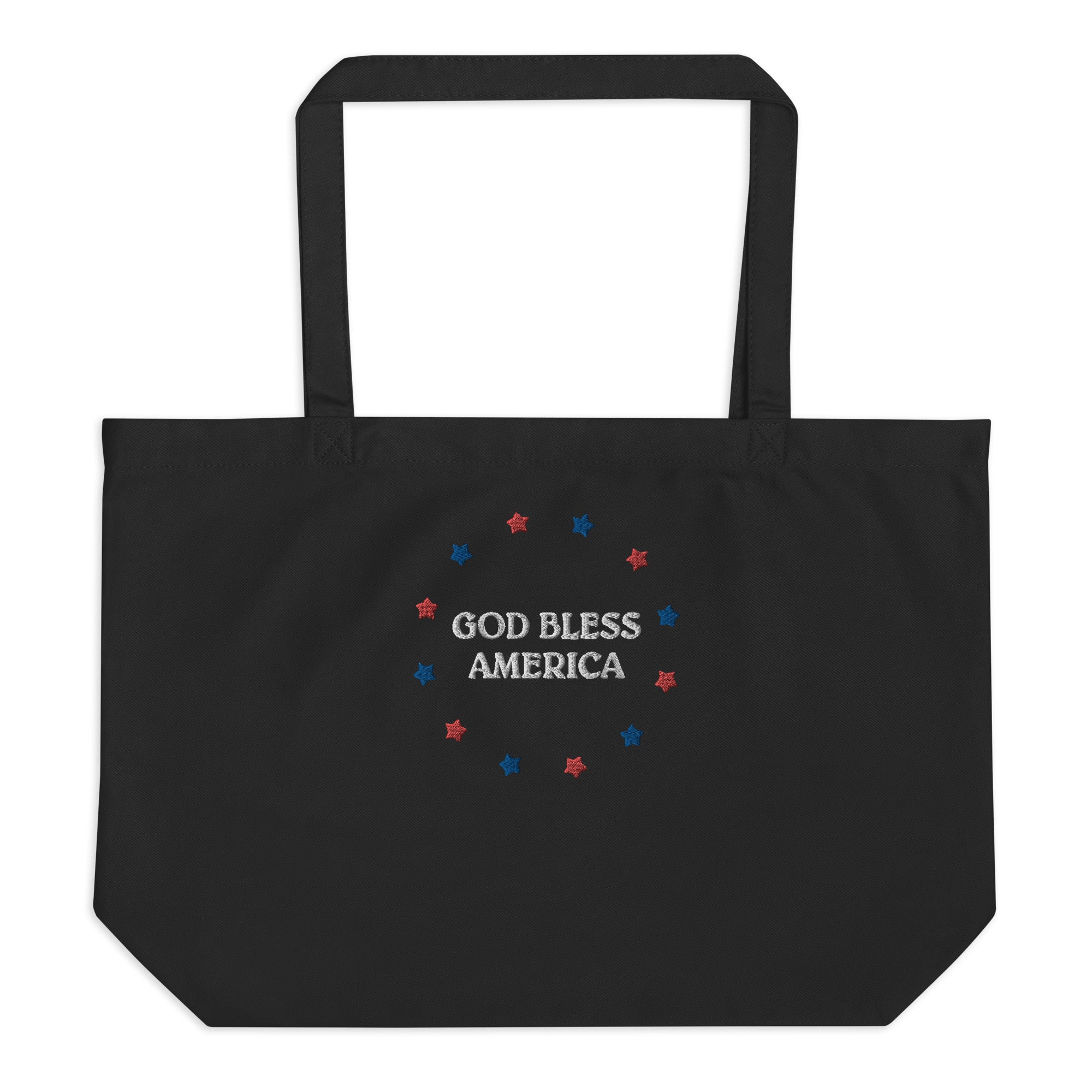 Starry God Bless America Large Organic Tote Bag