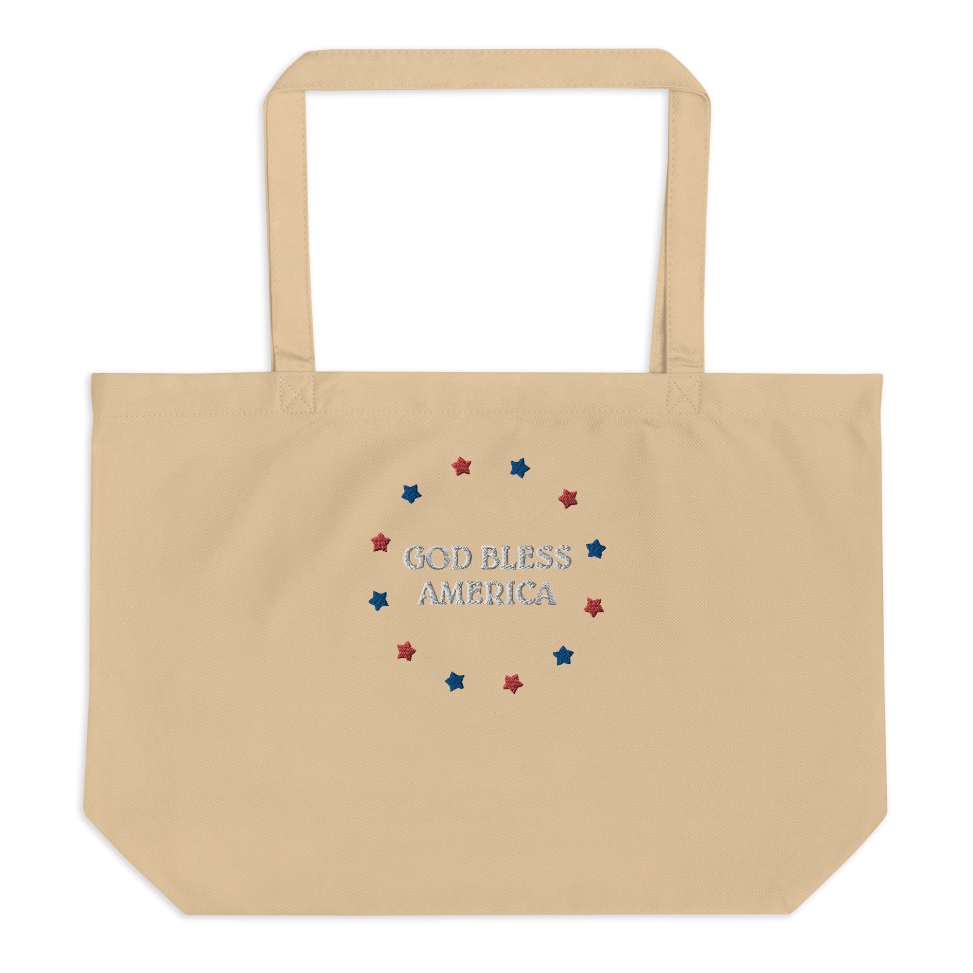 Starry God Bless America Large Organic Tote Bag