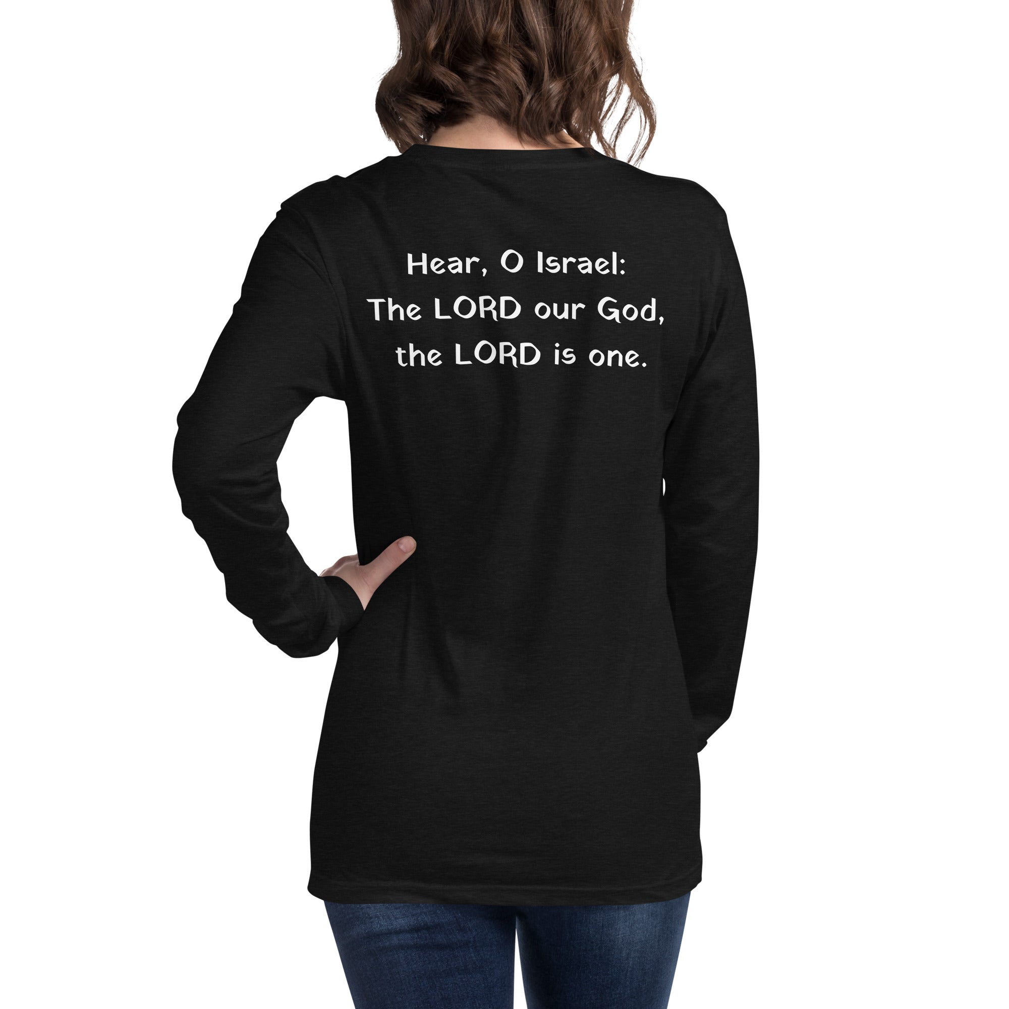 Shema Tablets Logo Prayer Women's Long Sleeve Shirt