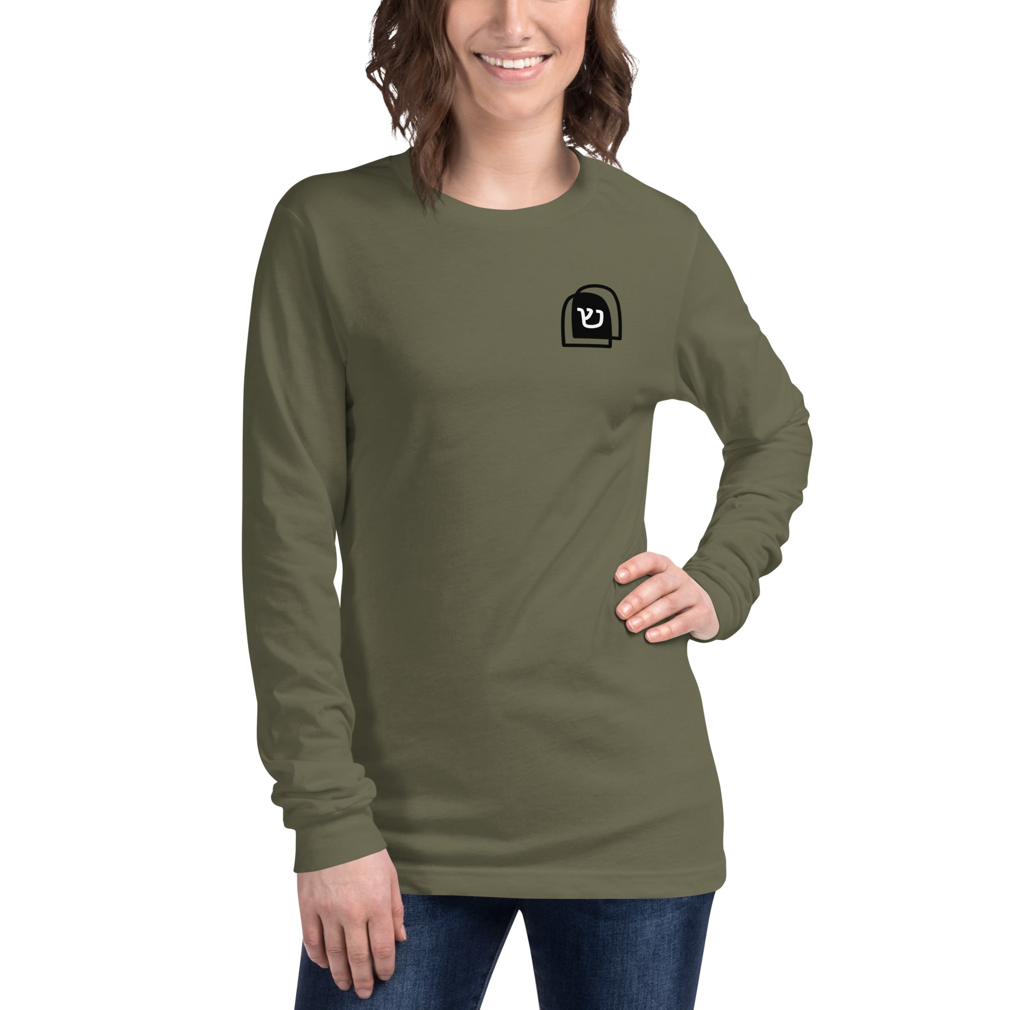 Shema Tablets Logo Prayer Women's Long Sleeve Shirt